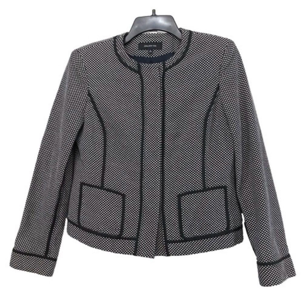 Vintage Jones New York Small Print Black & White Jacket, Size 14